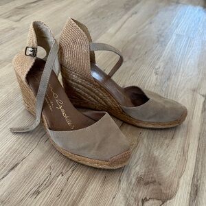 Women's Taupe espadrille Wedge Sandals